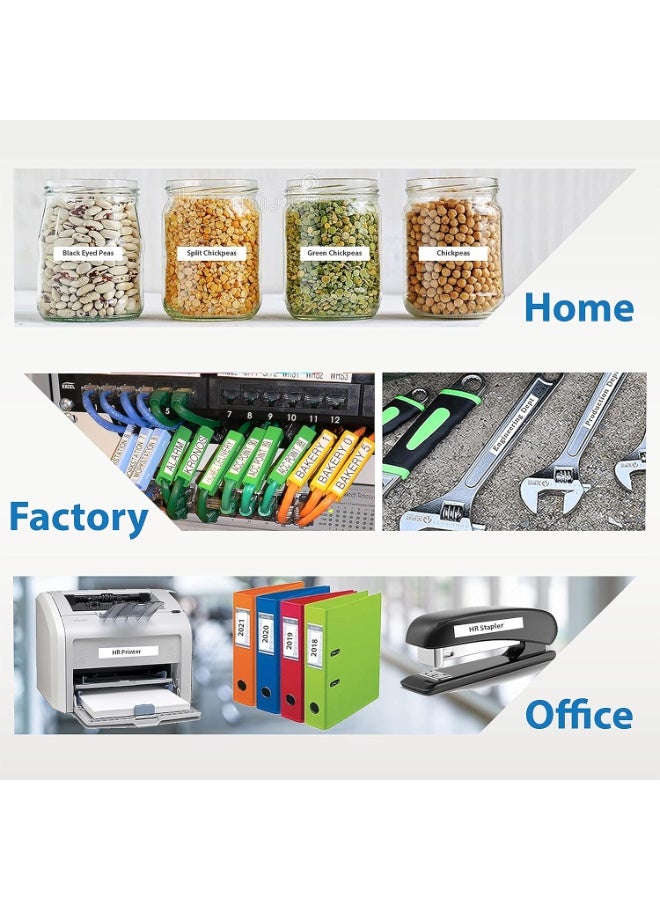 Compatible Laminated Label Tape Cassette – 12mm Black on White – Durable Adhesive Tape for Label Printers - Image 5