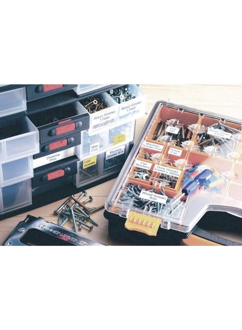 Compatible Laminated Label Tape Cassette – 12mm Black on White – Durable Adhesive Tape for Label Printers - Image 4