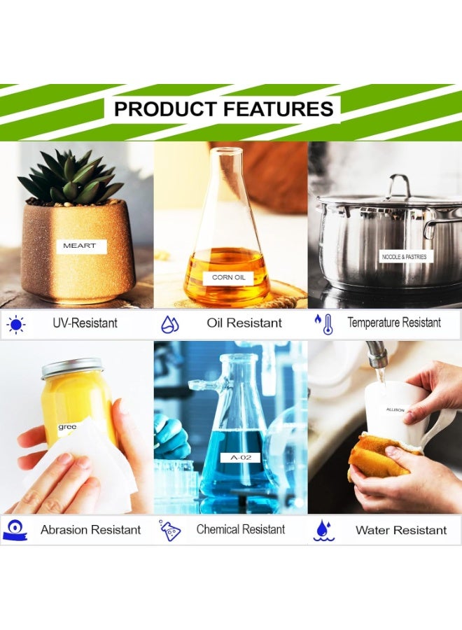 Compatible Laminated Label Tape Cassette – 12mm Black on White – Durable Adhesive Tape for Label Printers - Image 3