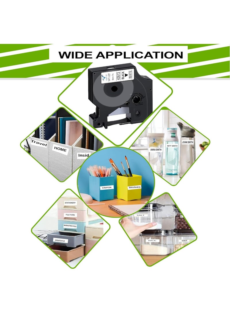 Compatible Laminated Label Tape Cassette – 12mm Black on White – Durable Adhesive Tape for Label Printers - Image 2