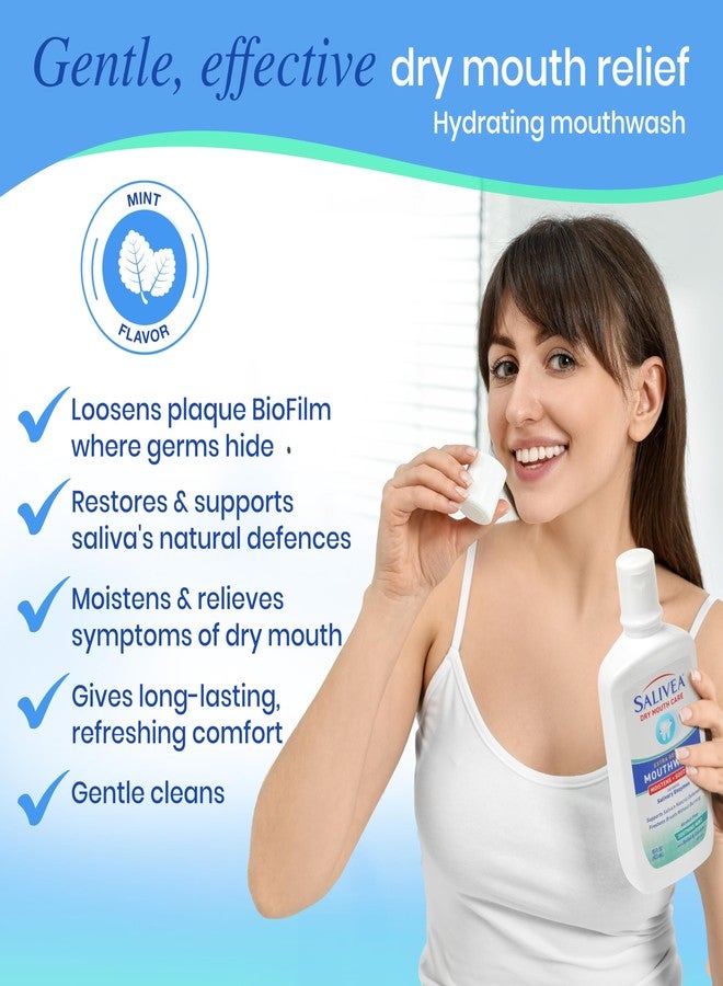 SALIVEA Dry Mouth Mouthwash - Soothing Mint Mouthwash with Natural Salivary Enzymes - Breath Freshener & Dry Mouth Care - Mint Flavor (2 Pack) - Image 2