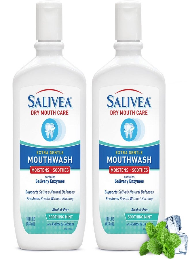 SALIVEA Dry Mouth Mouthwash - Soothing Mint Mouthwash with Natural Salivary Enzymes - Breath Freshener & Dry Mouth Care - Mint Flavor (2 Pack) - Image 1
