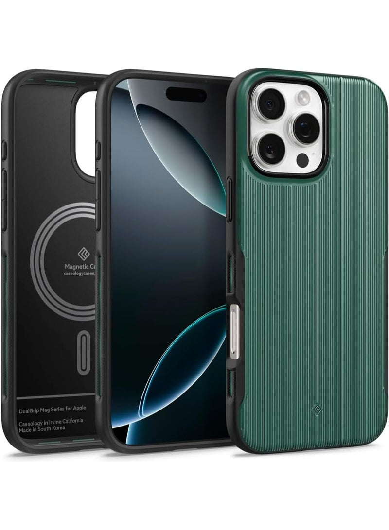 Caseology غطاء حماية مغناطيسي مزدوج لجهاز آيفون 16 برو ماكس - أخضر جاد - Image 1