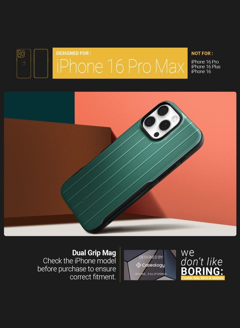 Caseology غطاء حماية مغناطيسي مزدوج لجهاز آيفون 16 برو ماكس - أخضر جاد - Image 2