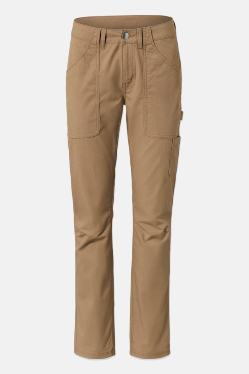 Tchibo Women Regular Fit Plain Straight Pants, Beige - Image 2