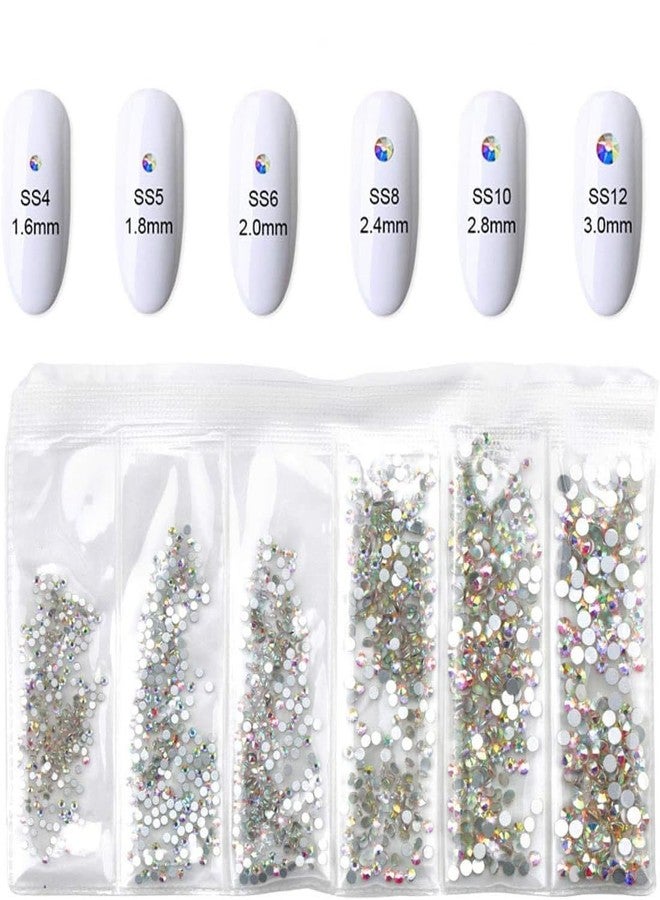 BOLT BEE Crystal AB Round Diamond Glass Nail Rhinestone 1440 pcs Flatback Gems Stones for Nails Decorations Rhinestones (rainbow) - Image 4