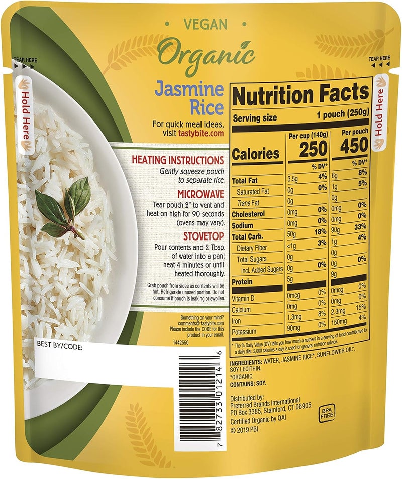 Tasty Bite Organic Jasmine Rice - 8.8 Oz - Image 2