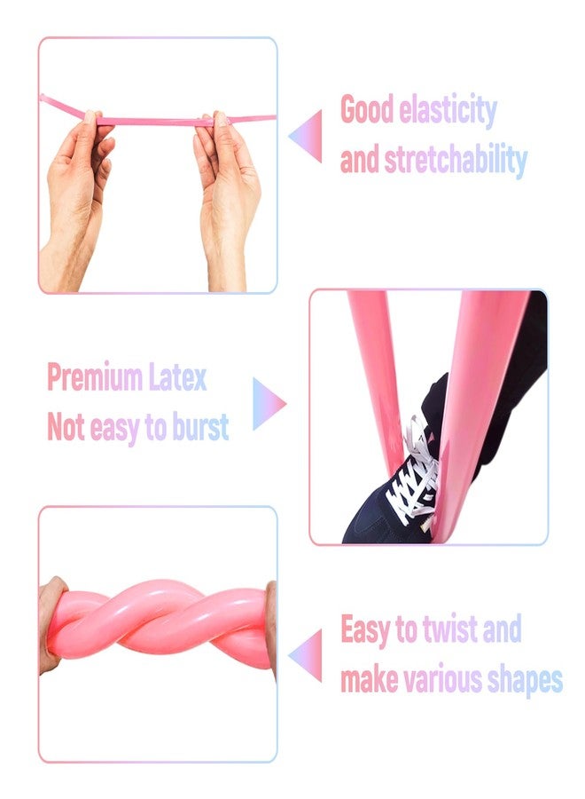 KUULBELA 100Pcs Pastel Long Balloons forTying Balloon Arch, Assorted 260q Balloons Thickening Skinny Latex Twisting for Animals Shape modeling. - Image 3