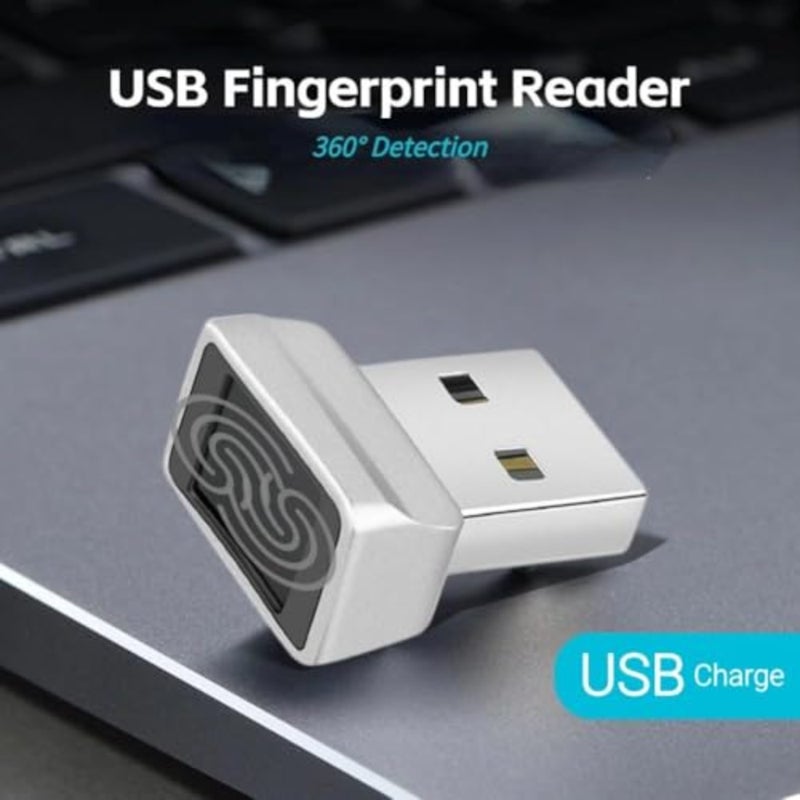 ماسح ضوئي صغير لبصمات الأصابع لنظام التشغيل Windows 11/10 Hello، ترقية قارئ بصمات الأصابع USB، مطابقة سريعة باللمس 0.5 ثانية، ماسح ضوئي بيومتري محمول، مفتاح أمان USB لتشفير كلمة المرور والملفات - Image 2