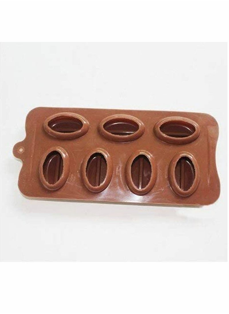 SYOSI - 3Pcs Coffee Bean Shapes Silicon Mold Ice Soap Cube Tray, 7 Cavities Cake Candy Molds DIY Handmade Decor Baking Cooking Tools - Image 1