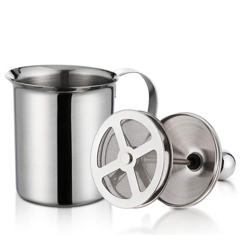 304 Stainless Steel Doublelayer Manual Foamer for Milk Coffee etc 27 oz