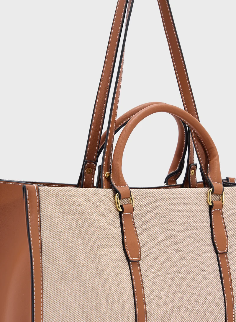 ELLA Color Block Large Tote Bag
