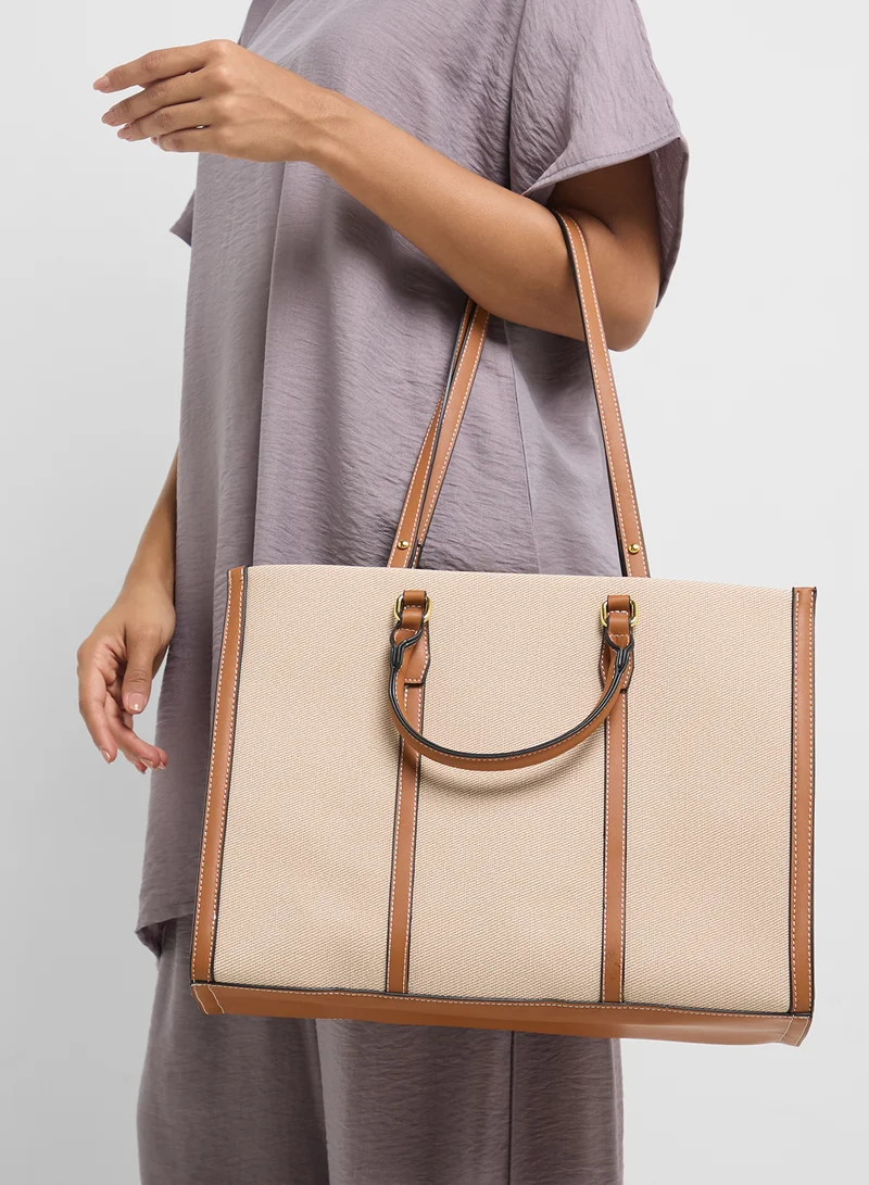 ELLA Color Block Large Tote Bag