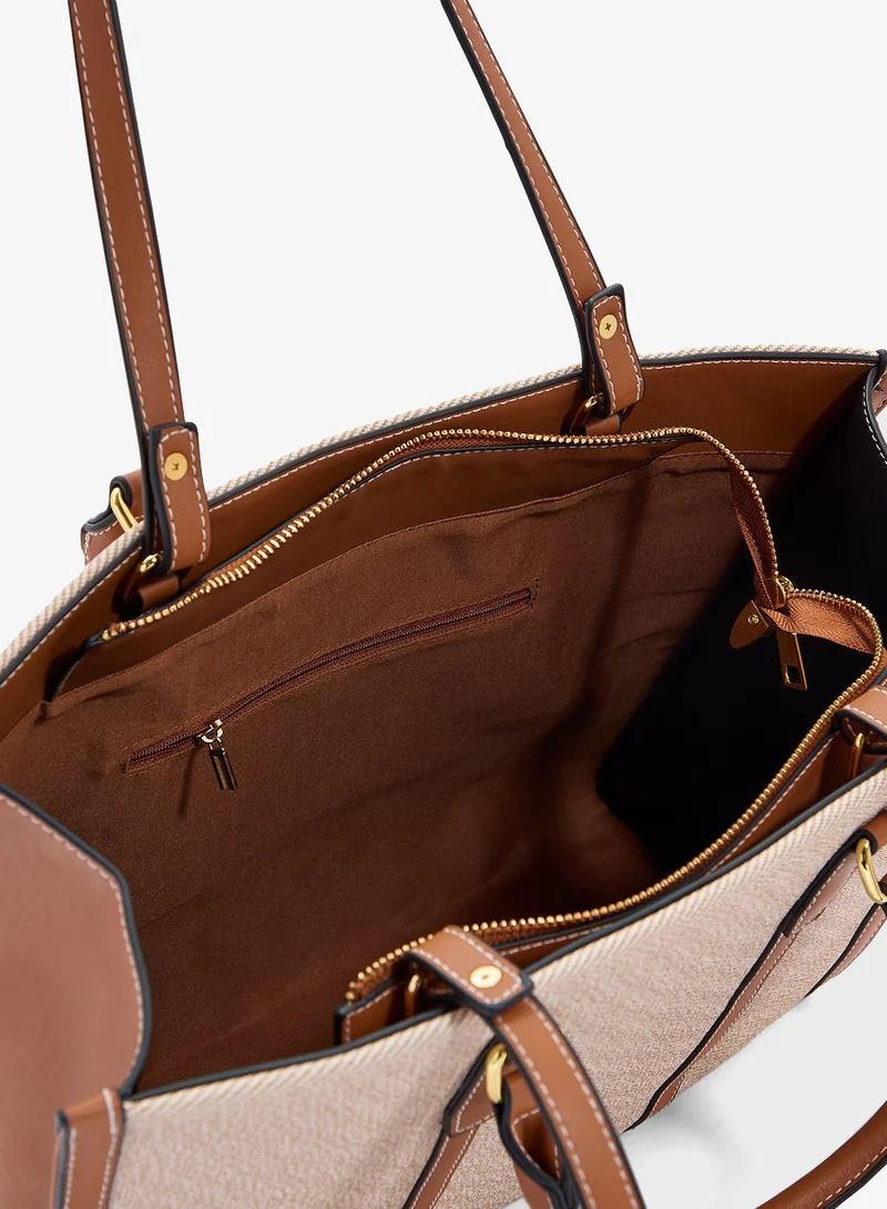 ELLA Color Block Large Tote Bag