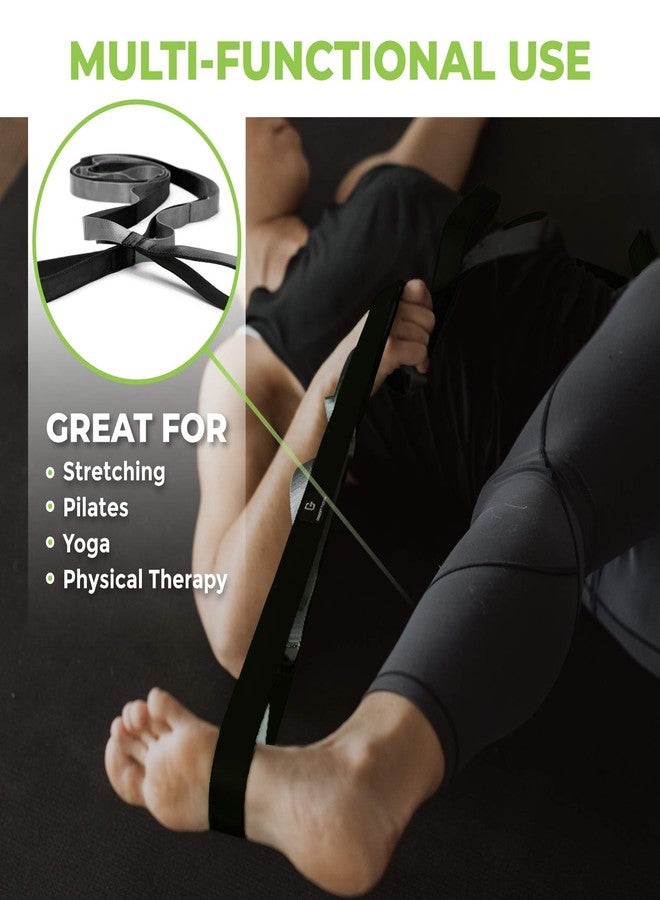 Gradient Fitness Stretching Strap for Physical Therapy, 12 Multi-Loop Stretch Strap 1" W x 8' L, Neoprene Handles, Physical Therapy Equipment, Yoga Straps for Stretching, Leg Stretcher (Black) - Image 2