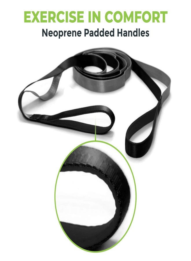 Gradient Fitness Stretching Strap for Physical Therapy, 12 Multi-Loop Stretch Strap 1" W x 8' L, Neoprene Handles, Physical Therapy Equipment, Yoga Straps for Stretching, Leg Stretcher (Black) - Image 5