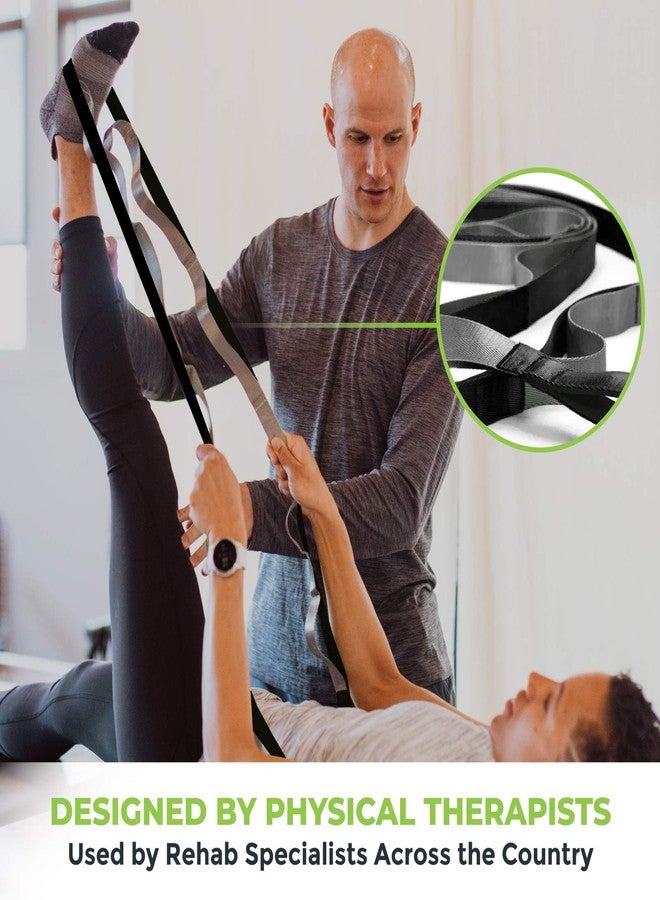 Gradient Fitness Stretching Strap for Physical Therapy, 12 Multi-Loop Stretch Strap 1" W x 8' L, Neoprene Handles, Physical Therapy Equipment, Yoga Straps for Stretching, Leg Stretcher (Black) - Image 3
