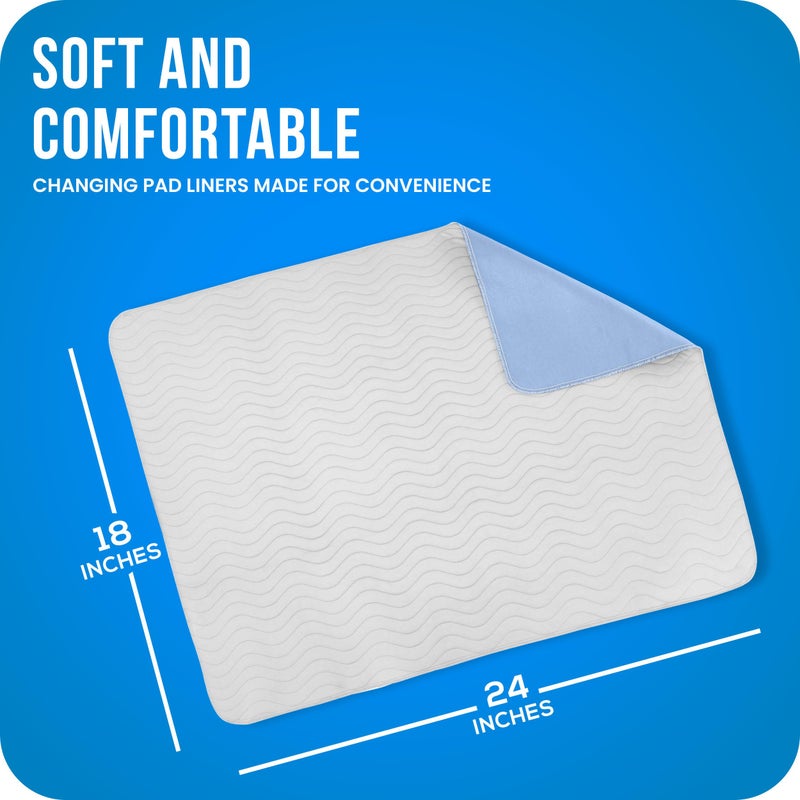 Utopia Bedding Washable Pee Pads for Dogs 18" x 24" (Pack of 4), Waterproof Incontinence Bed Pads for Adults, Elderly and Kids, Heavy Absorbency Pet Training Pads for Sofa and Couch (White, Blue) - Image 3