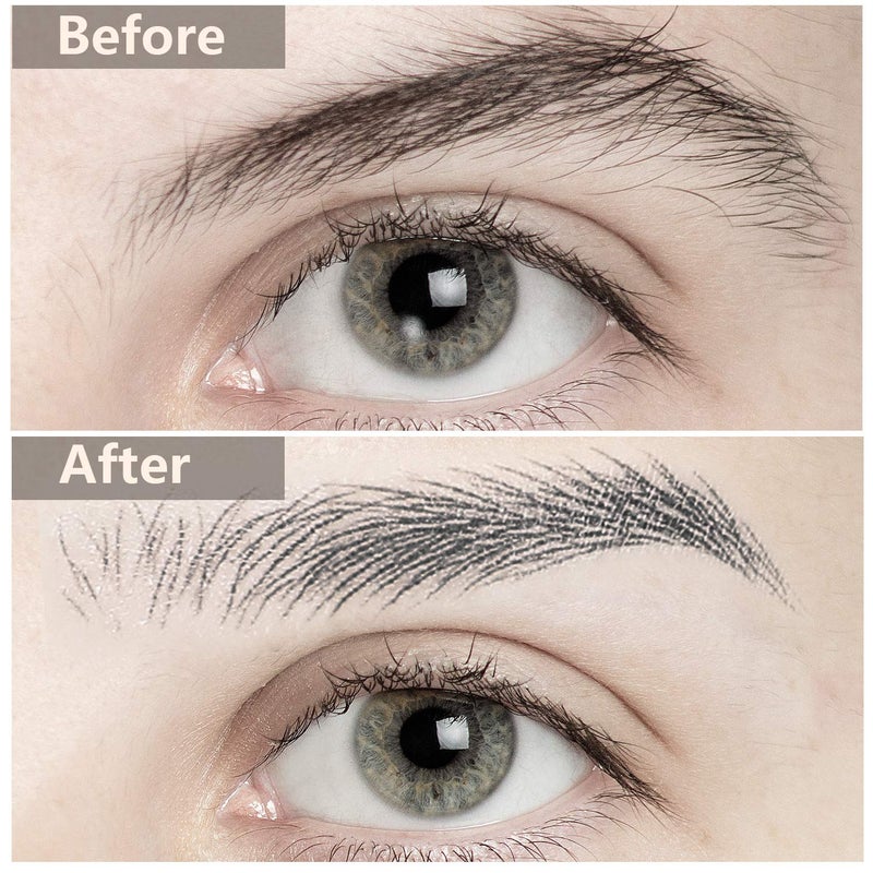 Blulu 6 Sheets 4d Hair-like Waterproof Eyebrow Tattoos Stickers Transfers Temporary Brow Tattoo Peel off Grooming Shaping Sticker in Arch Style, 66 Pairs Black(Medium Arch Eyebrow) - Image 3