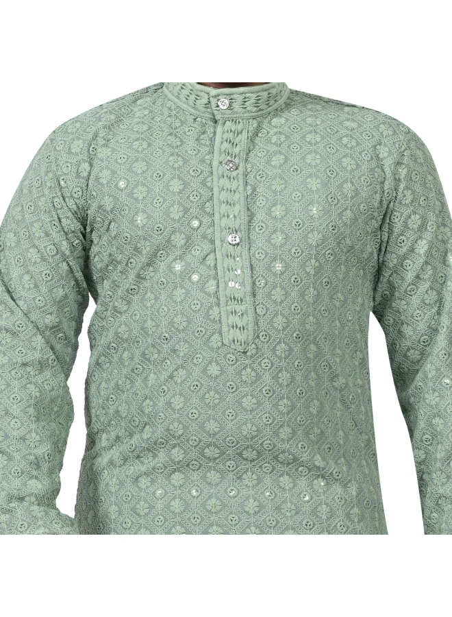 BT DEZINES Boys Pista Green Kurta and Pyjama Set