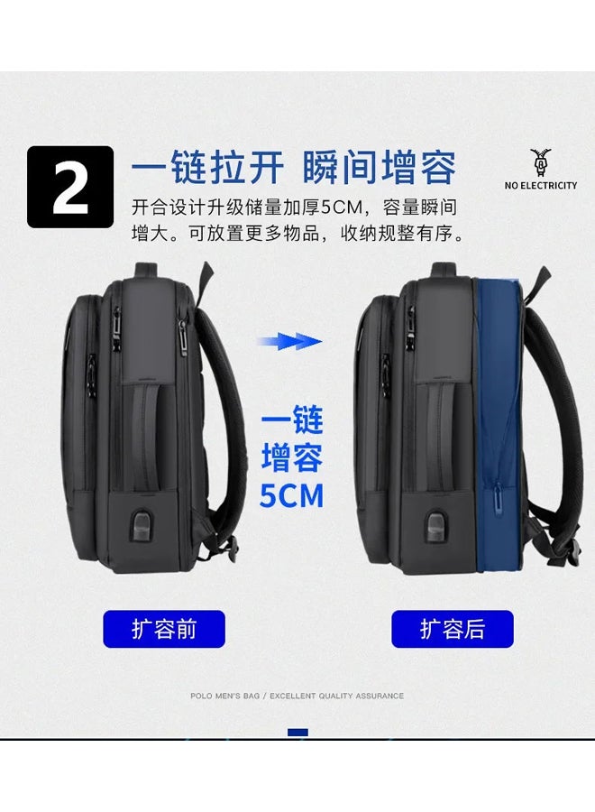 مينيلي شنطة لابتوب مينالي ١٩٠٥ قابلة للتوسعة مع وصلة يو اس بي واتربروف - Image 4