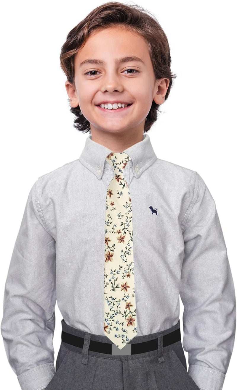 BELLUNO Boys' Floral Ties, Hook and Loop Pre-tied Flower Ties for Little Kids and Pre-teens - Image 2