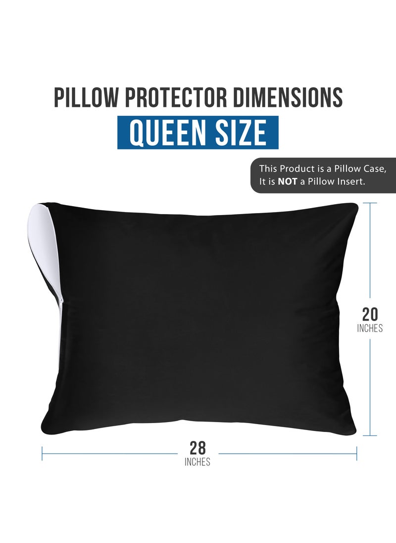 Utopia Bedding Utopia Bedding Waterproof Pillow Protectors Zippered (2 Pack  Black) Queen Size  Zippered Pillowcases  Bed Bug Proof Pillow Encasement Covers 20 x 28 Inches  - Image 4