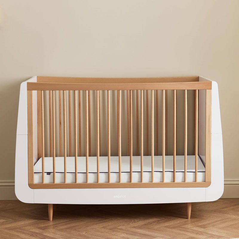 Snuz Snüz Surface Duo Dual Sided Infant Cot Bed Mattress Kot, 3D Breathable Surface, Waterproof Surface, Suitable from 0 to 4 yrs, White/Purple, 68 x 117 x 11 cm - Image 2