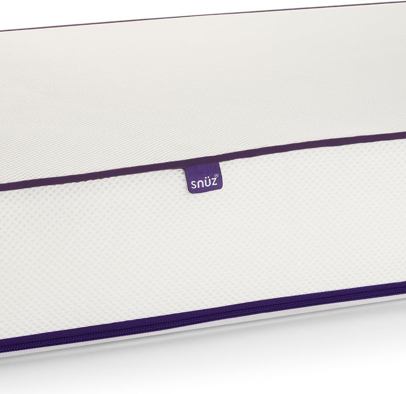 Snuz Snüz Surface Duo Dual Sided Infant Cot Bed Mattress Kot, 3D Breathable Surface, Waterproof Surface, Suitable from 0 to 4 yrs, White/Purple, 68 x 117 x 11 cm - Image 4