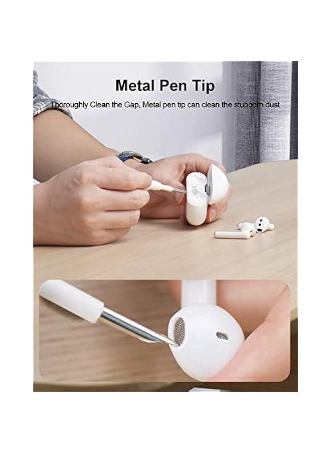 Generic - Cleaning Kits for Airpods Pro 1 2 3 Multi-Function Cleaner Pen Soft Brush for Bluetooth Earphones Case Cleaning Tools for iPhone 16 15 Pro Max Lego Camera Lens (White) - Image 1