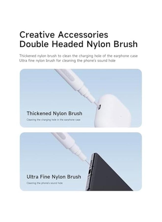 Generic - Cleaning Kits for Airpods Pro 1 2 3 Multi-Function Cleaner Pen Soft Brush for Bluetooth Earphones Case Cleaning Tools for iPhone 16 15 Pro Max Lego Camera Lens (White) - Image 1