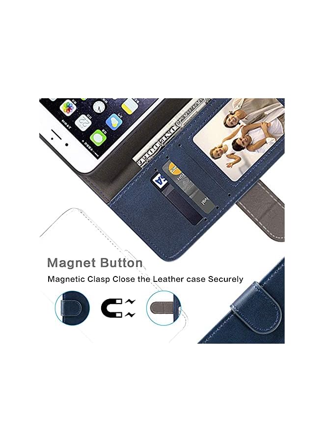 PROMASS for iPhone 14 Pro Max, Leather Wallet Case with Cash & Card Slots Soft TPU Back Cover Magnet Flip Case for iPhone 14 Pro Max (iPhone 14 Pro Max, Blue) - Image 3