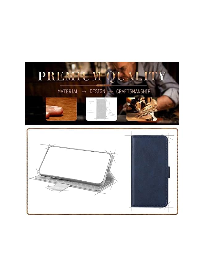 PROMASS for iPhone 14 Pro Max, Leather Wallet Case with Cash & Card Slots Soft TPU Back Cover Magnet Flip Case for iPhone 14 Pro Max (iPhone 14 Pro Max, Blue) - Image 5