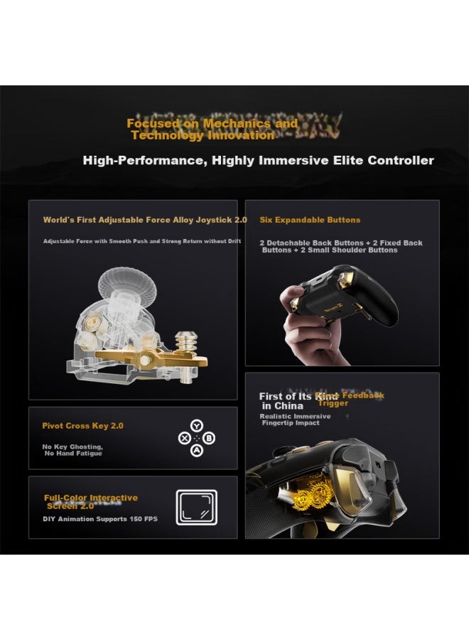 Flydigi Octopus 5 Dragon Ball Limited Edition Force Feedback Elite Wireless Game Controller Adjustable Force Alloy Joystick Switch 2 Xbox-style Bluetooth Motion Sensor Pc Gamepad - Image 3