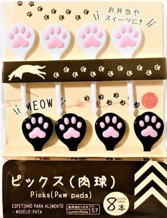 Daiso Paw Pads Lunch picks for Bento Box Food Fruit 8Pcs 1.8in(4.5cm)