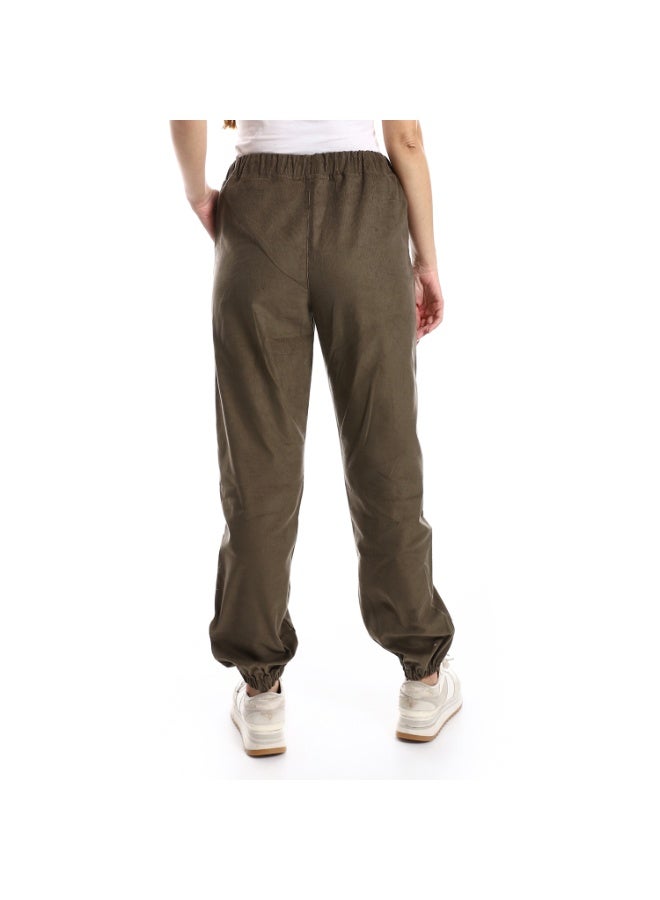 kady off cliff Velvet Pants Casual With Elastic Hem men - Image 3