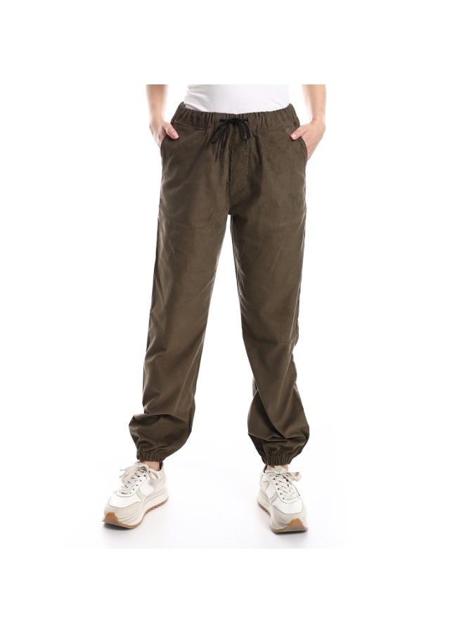 kady off cliff Velvet Pants Casual With Elastic Hem men - Image 1