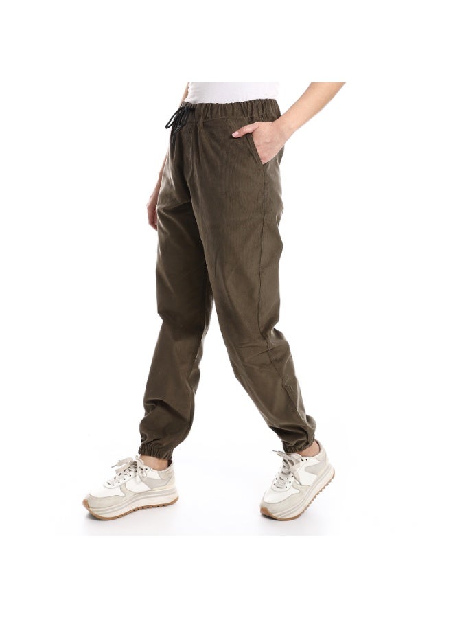 kady off cliff Velvet Pants Casual With Elastic Hem men - Image 2