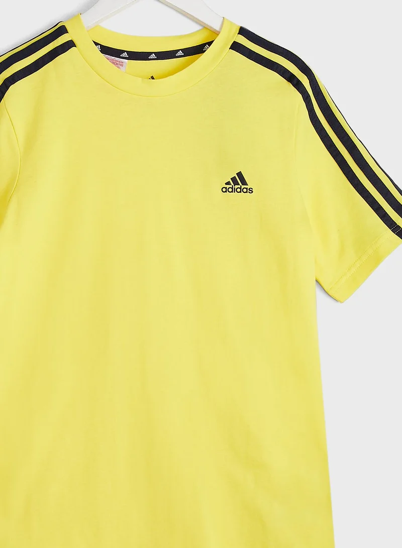 Adidas Youth 3 Stripe T-Shirt