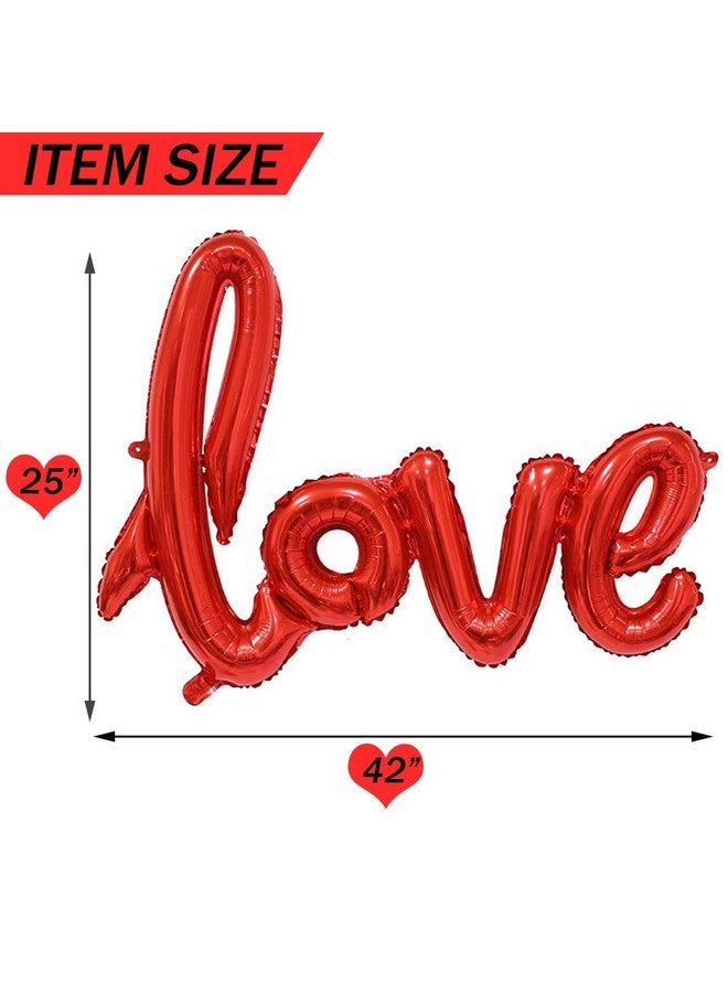 بيشيدا بالونات كبيرة من رقائق الحب الحمراء، لافتة مقاس 42 بوصة، بالونات مايلر من رقائق الفويل، قابلة لإعادة الاستخدام صديقة للبيئة لحفلات الزفاف وحفلات الزفاف والذكرى السنوية وحفلات الخطوبة - Image 2