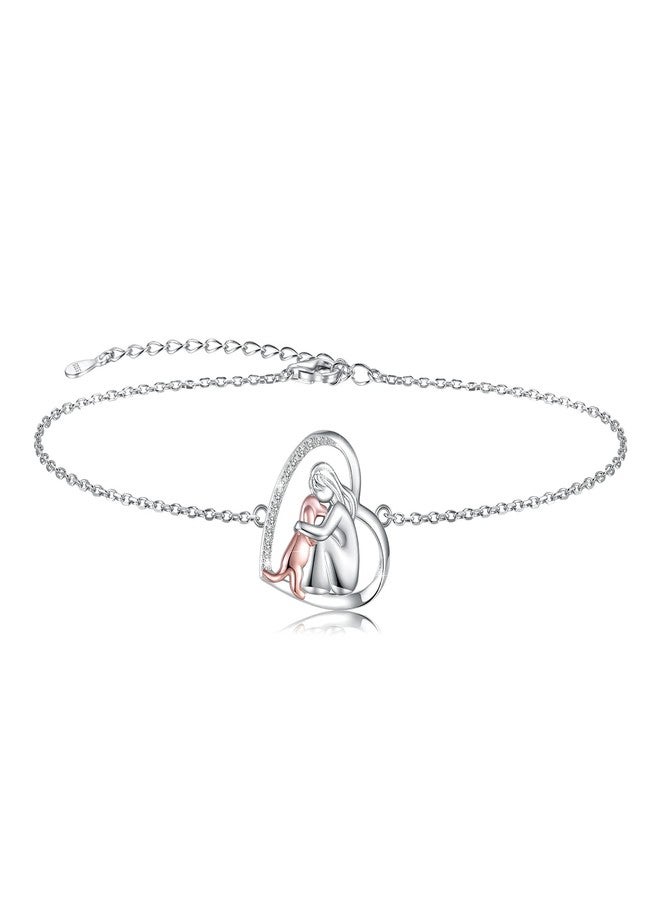 Apotie Sterling Silver Dog Bracelet for Women Puppy Always in My Heart Jewelry Mother Day Gift for Daughter Dog Lover - Image 1