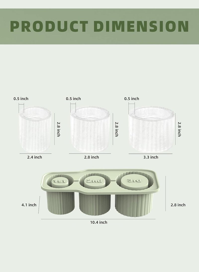 LEOKOR Ice Cube Tray for Stanley 40oz Tumbler, 3 Pcs Silicone Hollow Cylinder Ice Mold with Sealing Lid Reusable Ice Maker, Suitable for Ice Drink and Juice - Image 2