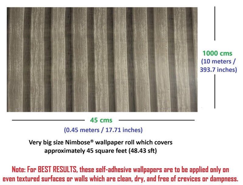 Nimbose® Wall Stickers DIY Wallpaper for Walls, Big Size Decorative Wooden Theme Self Adhesive Wallpapers for Living Room, Old Furniture, Table Top, Door Wardrobe, Decals Home Decor (45x1000 cms) - Image 3