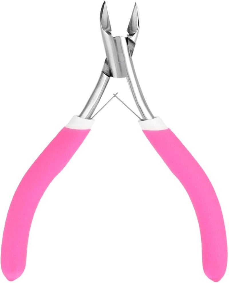 Semme Nail Art Cuticle Nipper, Stainless Steel Dead Skin Remover Clipper Scissor Plier Pedicure Manicure Tool(Rose Red)