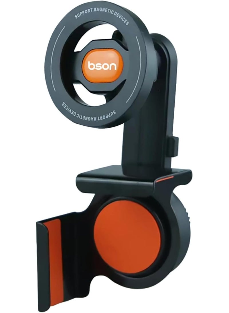 حامل هاتف مغناطيسي للسيارة، حامل هواء مغناطيسي مع دوران 360°، مشبك قابل للتعديل، قبضة مغناطيسية قوية، حامل هاتف عالمي، قاعدة قيادة آمنة بدون استخدام اليدين