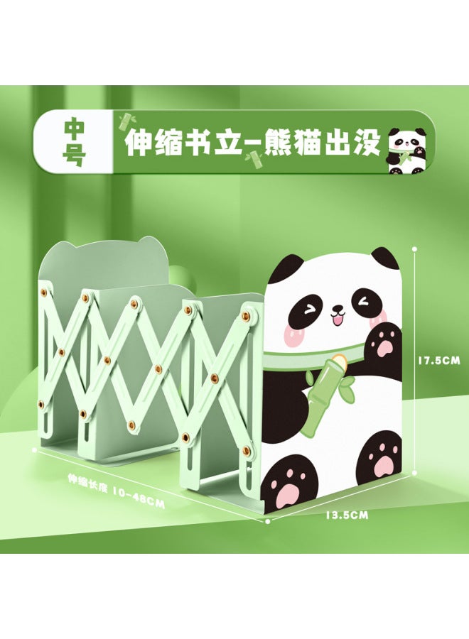 Kaba Bear Retractable Metal Book Stand Student Book Folding Bookshelf Office Desktop Book Collecting Artifact - Image 1