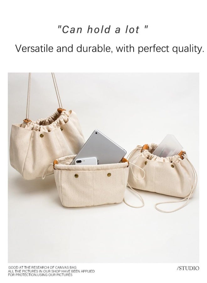 Canvas Handbag Organizer Insert Easy Handbag organizer with Zipper Inside Bag Divider Tote Shaper Tote Bag in Bag Inside Purse Organizer Organizers Sturdy Purse Insert Organizer Bag in Bag (M) - Image 3