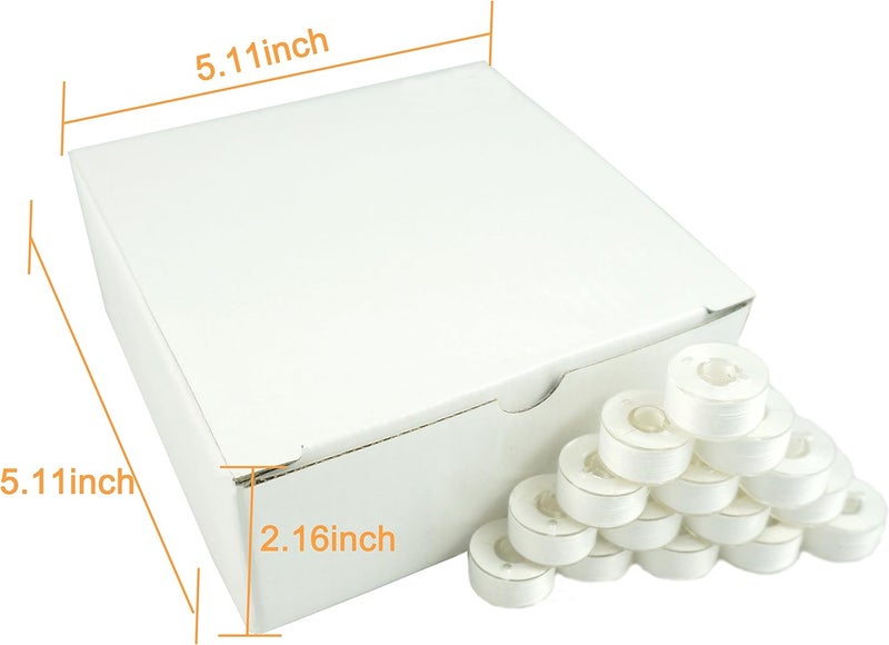 New brothread 144pcs White 60S/2(90WT) Prewound Bobbin Thread Plastic Size A SA156 for Embroidery and Sewing Machine Cottonized Soft Feel Polyester Thread - Image 2