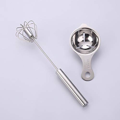 KPNG Stainless Steel Egg Yolk White Separator, Manual Egg Beater Egg White Yolk Separator Set Portable Kitchen Whisk Multifunction Divide Mixer Tool for Milk Drink - Image 3