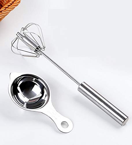 KPNG Stainless Steel Egg Yolk White Separator, Manual Egg Beater Egg White Yolk Separator Set Portable Kitchen Whisk Multifunction Divide Mixer Tool for Milk Drink - Image 2
